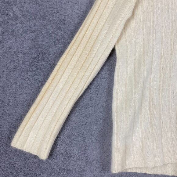 Liz Claiborne Sweater Women M Turtleneck Cream Rabbit Hair Wool Blend Soft Cozy - Picture 3 of 16